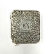 A VICTORIAN SILVER COMBINATION VESTA CASE AND CIGAR CUTTER, JOSEPH HAWKINS, BIRMINGHAM, 1887