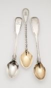 THREE SETS OF VICTORIAN SILVER EGG SPOONS, NEWCASTLE AND LONDON, 1853-73
