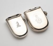TWO VICTORIAN SILVER COMBINED SLOW MATCH VESTA CASES, EDWARD STOCKWELL, LONDON, 1867 / 75
