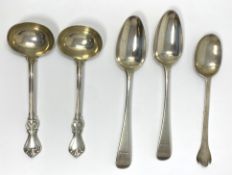 A PAIR OF VICTORIAN SILVER SAUCE LADLES, G.W. ADAMS FOR CHAWNER & CO., LONDON, 1873