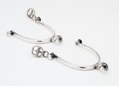 A PAIR OF VICTORIAN SILVER SPURS, T. & J. BRAGG, BIRMINGHAM, 1882