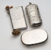 THREE VICTORIAN SILVER VESTA CASES, RAWLINGS & SUMMERS, LONDON, 1876-81