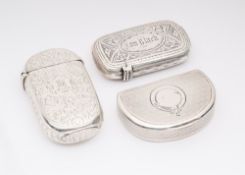 THREE VICTORIAN SILVER VESTA CASES, ALL FREDERICK MARSON, BIRMINGHAM, 1865 / 67 / 74