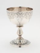 A VICTORIAN SILVER SMALL CHALICE OR FOOTED CUP, EDWARD BARNARD & SONS, LONDON, 1854