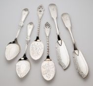 SIX VICTORIAN SILVER BUTTER SERVERS, 1846-73