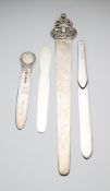 A GROUP OF THREE VICTORIAN SILVER LETTER OPENERS