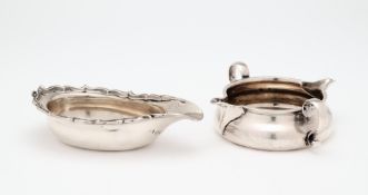 A VICTORIAN SILVER PAP BOAT AND A DOUBLE-LIPPED CREAM BOAT, BOTH LONDON, 1839 / 82 RESPECTIVELY