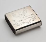 A VICTORIAN SILVER VESTA CASE, COLIN HEWER CHESHIRE, BIRMINGHAM, 1877