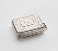 A WILLIAM IV SILVER VINAIGRETTE, THOMAS SHAW, BIRMINGHAM, 1830