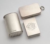 THREE VICTORIAN SILVER VESTA CASES, H.W. & L. DEE, LONDON, 1869 / 73 / 75