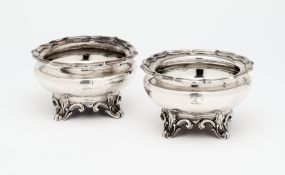 A PAIR OF VICTORIAN SILVER SALT CELLARS, WRANGHAM & MOULSON, LONDON, 1839