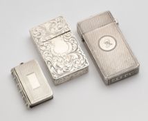 THREE VICTORIAN SILVER VESTA CASES, EDWARD SMITH, BIRMINGHAM, 1850 / 59