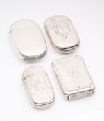 FOUR VICTORIAN SILVER VESTA CASES, ALL HOWARD JAMES, BIRMINGHAM, 1870-83