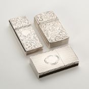 THREE VICTORIAN SILVER VESTA CASES, BIRMINGHAM, 1853 / 66