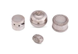 A GROUP OF FOUR SMALL SILVER BOXES