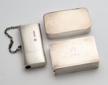 THREE VICTORIAN SILVER VESTA CASES, WRIGHT & DAVIES, LONDON, 1874 / 80 / 88