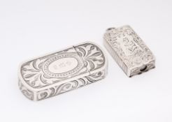 TWO VICTORIAN SILVER VESTA CASES, BOTH FREDERICK MARSON, BIRMINGHAM, 1856 / 1863