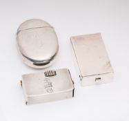 THREE VICTORIAN SILVER VESTA CASES, ALL JANE BROWNETT, LONDON, 1873 / 1877