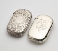 TWO VICTORIAN SILVER VESTA CASES, FREDERICK DAVIS, BIRMINGHAM, 1868 / 76