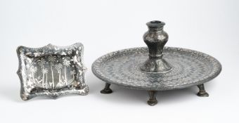 A BIDRI WARE CANDLESTICK, INDIA, CIRCA 1800