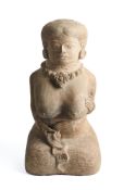 A MAJAPAHIT STYLE TERRACOTTA FIGURE OF A SEATED WOMAN