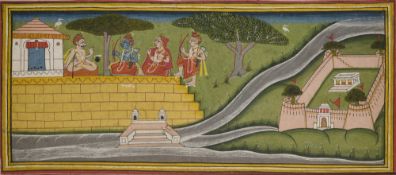 A SCENE FROM THE RAMAYANA, WESTERN INDIA, GUJARAT, MID-18TH CENTURY