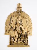 A BRONZE VIRABHADRA PLAQUE, MAHARASHTRA, INDIA, 19TH CENTURY