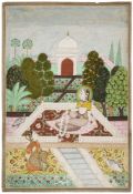 A DEPICTION OF A PRINCESS SEATED ON A TERRACE, HYDERABAD, CENTRAL INDIA, CIRCA 1830