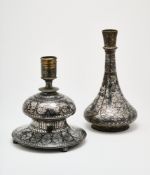 TWO BIDRI HUQQA BOTTLES, DECCAN, MID-19TH CENTURY