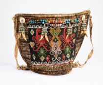 A DAYAK BEADED BABY CARRIER, BORNEO, MALAYSIA OR INDONESIA, 20TH CENTURY