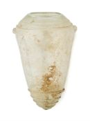 A LATE ROMAN OR BYZANTINE COLOURLESS GLASS VESSEL, 4TH-6TH CENTURY A.D.