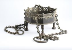 AN OCTAGONAL FOOTED AND HANGING CENSER, INDIA, 18TH/19TH CENTURY