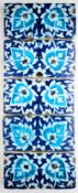 FIVE DAMASCUS TILE FRAGMENTS, OTTOMAN SYRIA, 18TH CENTURY