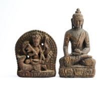A SMALL CARVED WOOD RELIEF DEPICTING SIVA ON NANDI, NEPAL, 17TH/18TH CENTURY