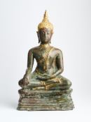 AN AYUTHIA BRONZE FIGURE OF BUDDHA, THAILAND, 16TH/17TH CENTURY