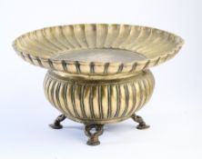 A BRASS FOOTED BASIN, INDIA, 18TH/19TH CENTURY