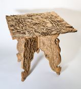 AN ANGLO-INDIAN CARVED WOOD TABLE, 1920-30