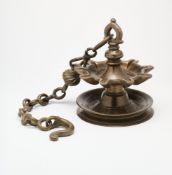 A BRONZE TEMPLE LAMP, SOUTH INDIA, 19TH CENTURY