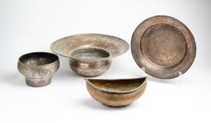 A TINNED COPPER KASHKUL, PERSIA, 19TH CENTURY