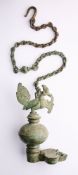 A LARGE BRONZE SPHERICAL HANGING LAMP, INDIA, 18TH/19TH CENTURY