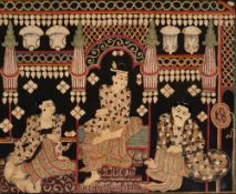 TWO APPLIQUE AND PAINTED COTTON AND FELT PANELS (KALAGA), BURMA (NOW MYANMAR), 19TH CENTURY
