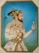 A SMALL PORTRAIT OF EMPEROR SHAH JAHAN, INDIA, 19TH CENTURY