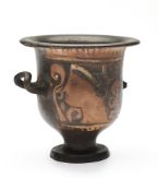 A MINIATURE APULIAN RED-FIGURE BELL CRATER, CIRCA 4TH CENTURY B.C.