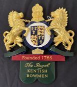 FOUR DECORATED ARCHERY MOUNTS