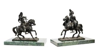 A PAIR OF MOUNTED KNIGHTS, 19TH CENTURY