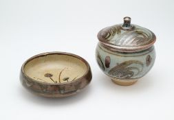 A BERNARD LEACH (1887-1979) STUDIO POTTERY PRESERVE JAR AND COVER, ST. IVES