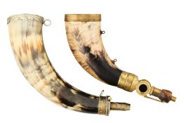 A FRENCH POWDER-FLASK, MID-19TH CENTURY