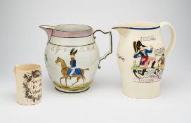 A GROUP OF MILITARY SUBJECT STAFFORDSHIRE POTTERY, LATE 18TH/EARLY 19TH CENTURY