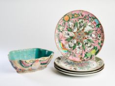 A CHINESE FAMILLE-ROSE 'BUTTERFLY' BOWL, TONGZHI MARK AND PERIOD (1862-74)