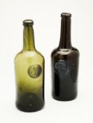 TWO 'ALL SOULS COMMON ROOM' WINE BOTTLES, LATE 18TH / EARLY 19TH CENTURY